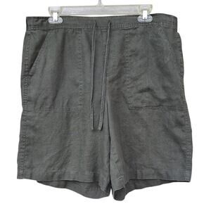 Orvis Olive Green Linen Blend Drawstring Shorts